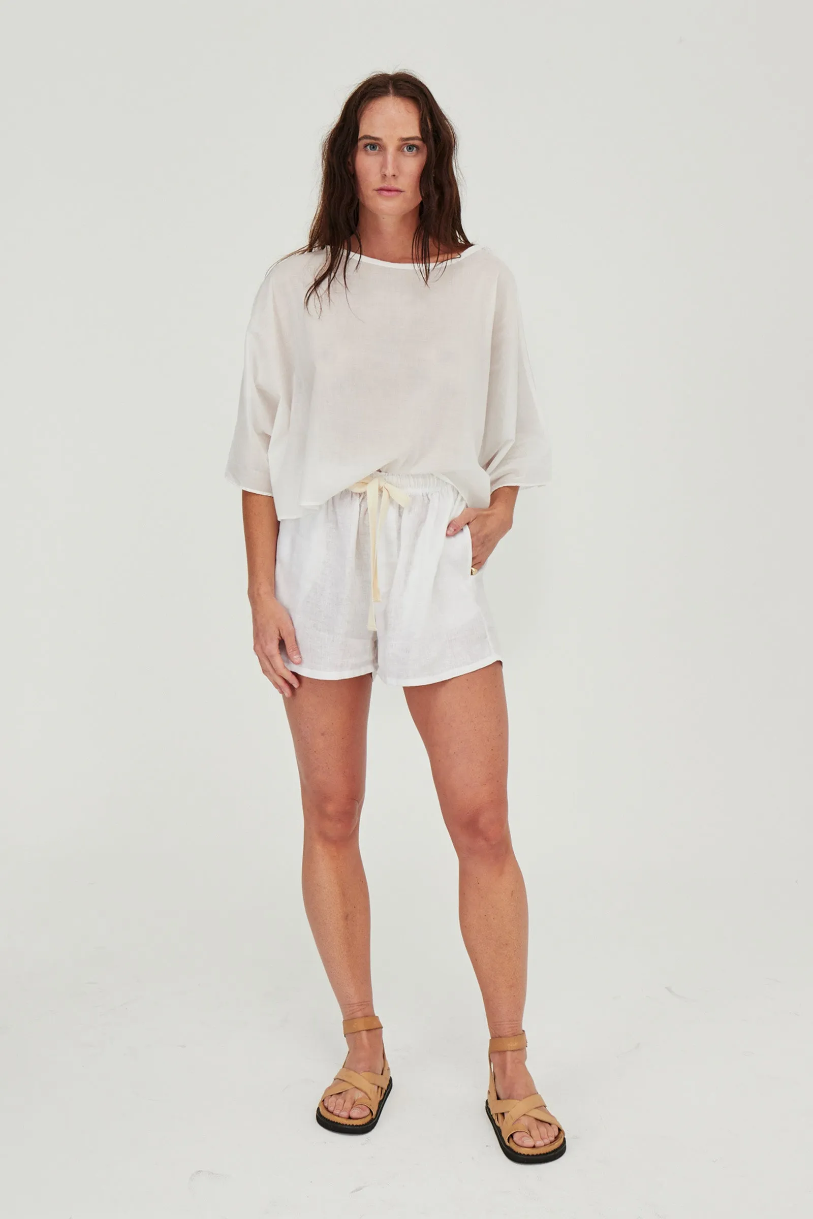 Keats Oversized Cotton Tee White
