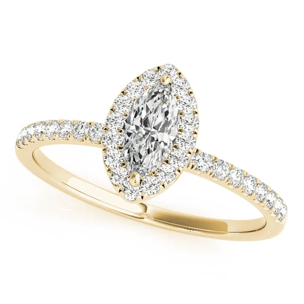 Kelly Halo Engagement Ring in Pavé