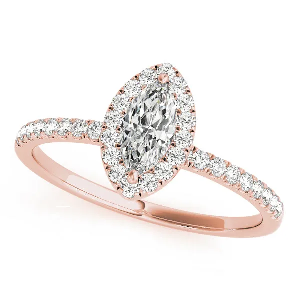 Kelly Halo Engagement Ring in Pavé
