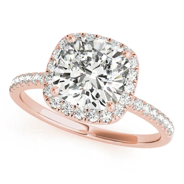 Kelly Halo Engagement Ring in Pavé