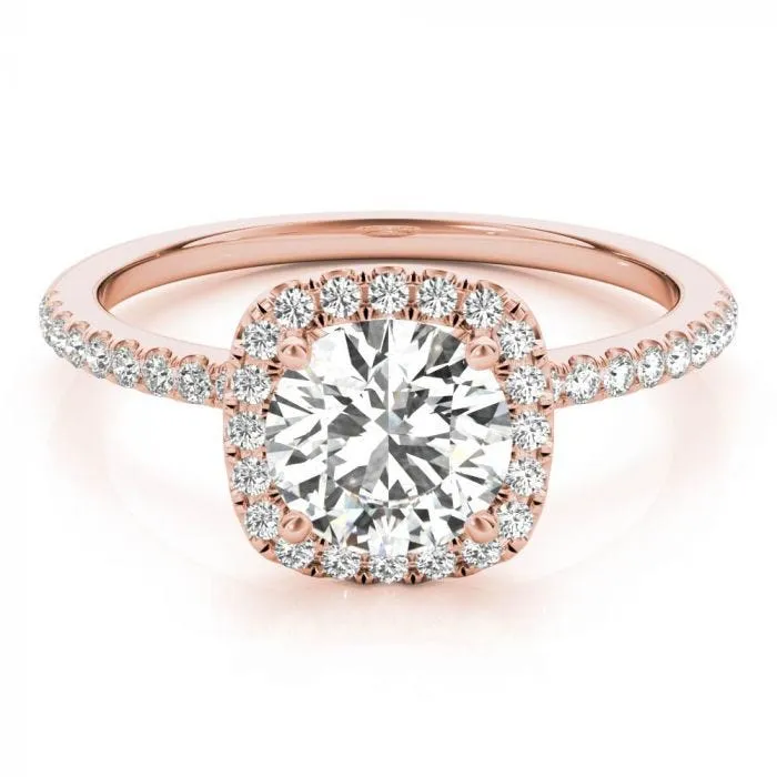 Kelly Halo Engagement Ring in Pavé