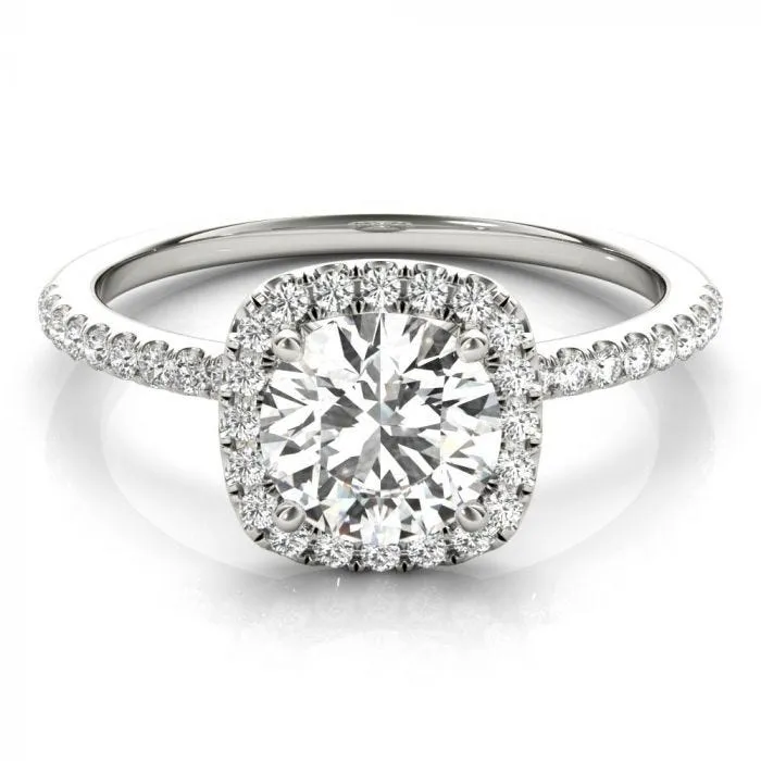 Kelly Halo Engagement Ring in Pavé