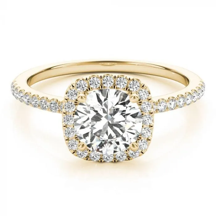 Kelly Halo Engagement Ring in Pavé