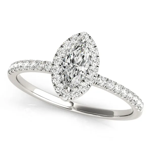 Kelly Halo Engagement Ring in Pavé