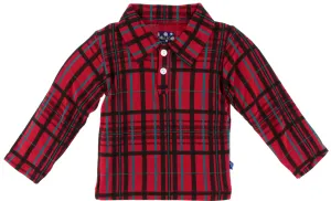 KicKee Pants Christmas Plaid Long Sleeve Polo