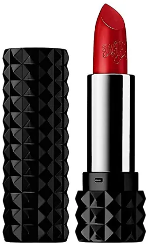 KVD Kat Von D Vegan Beauty Studded Kiss Creme Lipstick in OUTLAW-SATIN MATTE BRICK RED - Full Size