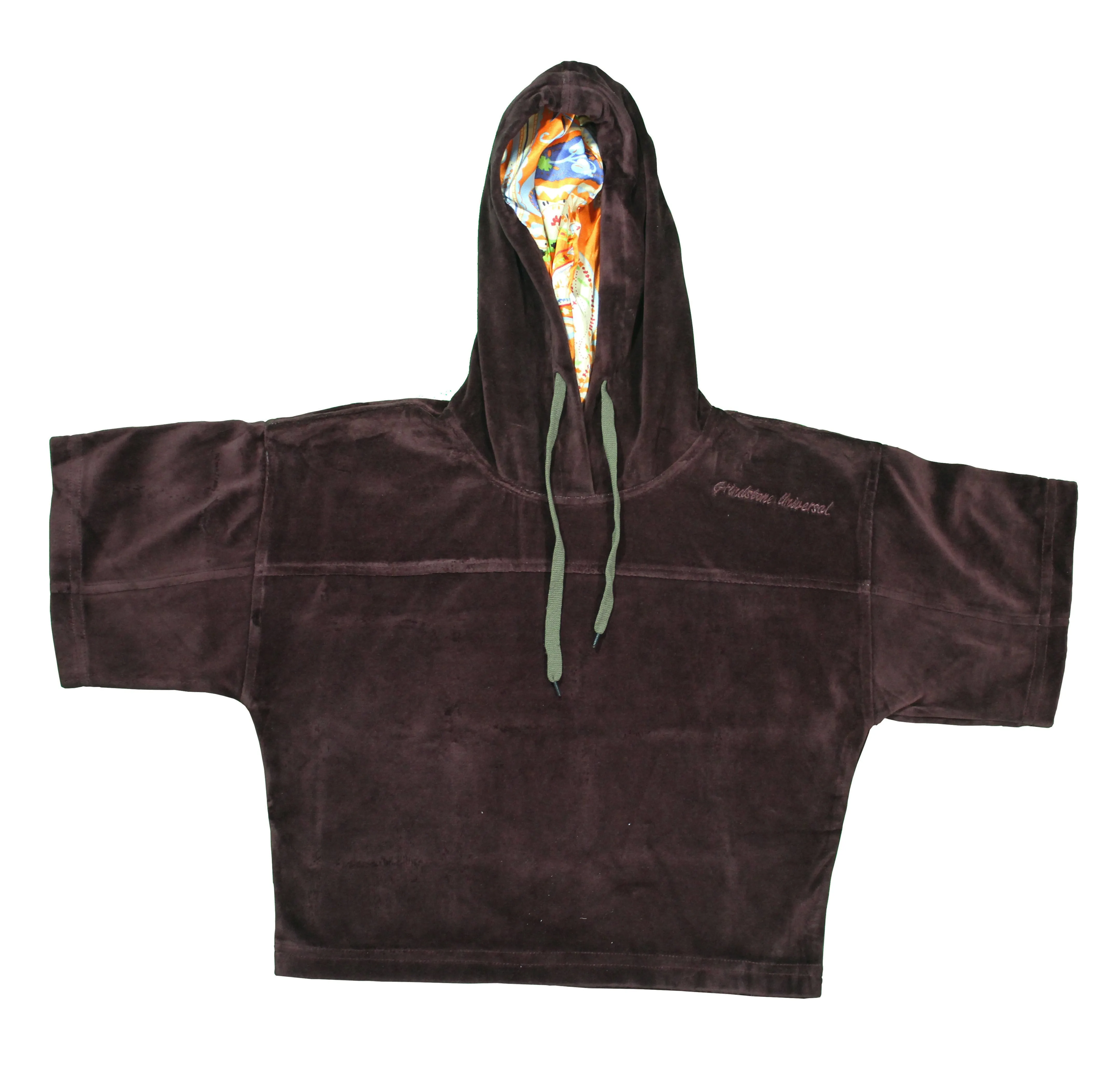 Ladies' Bordeaux Velour Crop Hoodie