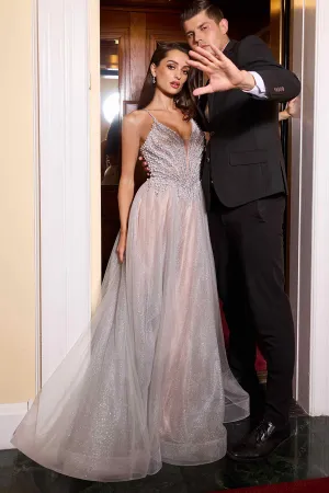 Ladivine CC2531 Dress Pearl Embellished A-Line Gown