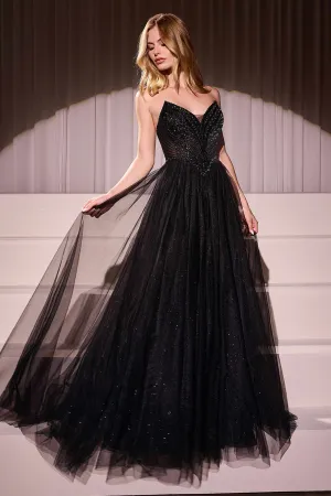 Ladivine CC415 Dress Strapless Beaded Tulle Ball Gown