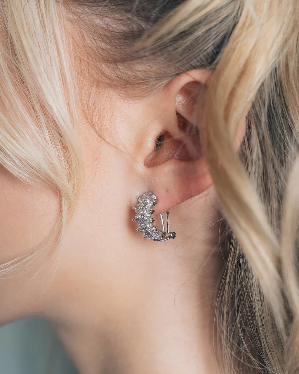 Lena CZ Hoop Earrings