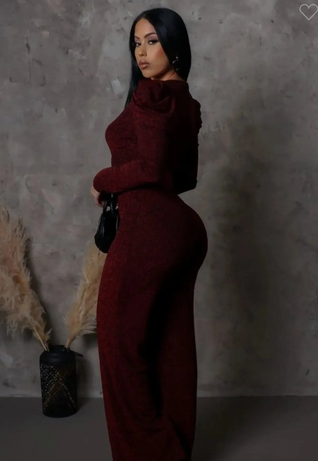 Long Sleeve Burgundy Jumpsuit