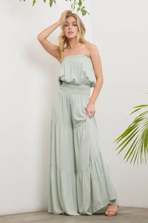 LUREX RETRO SMOCKING FULL LENGTH JUMPSUIT