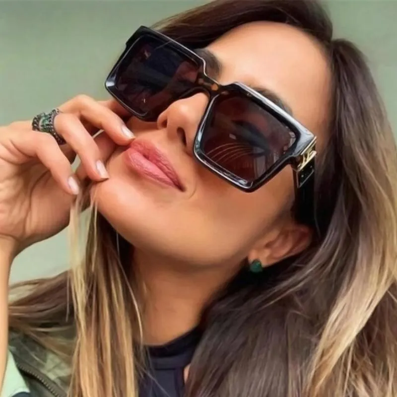 Luxury Retro Sunglasses Women Square Brand Sunglasses Women Mirror Sun Glasses Men Eyewear
