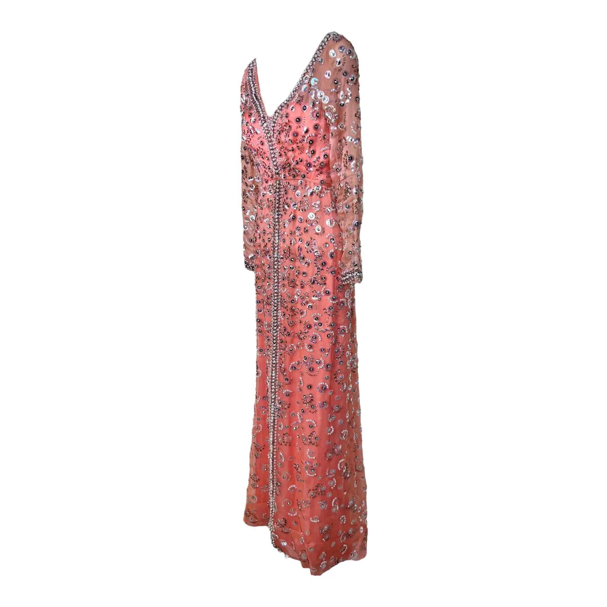 Malcolm Starr Early 1970's Pink Embellished Gown