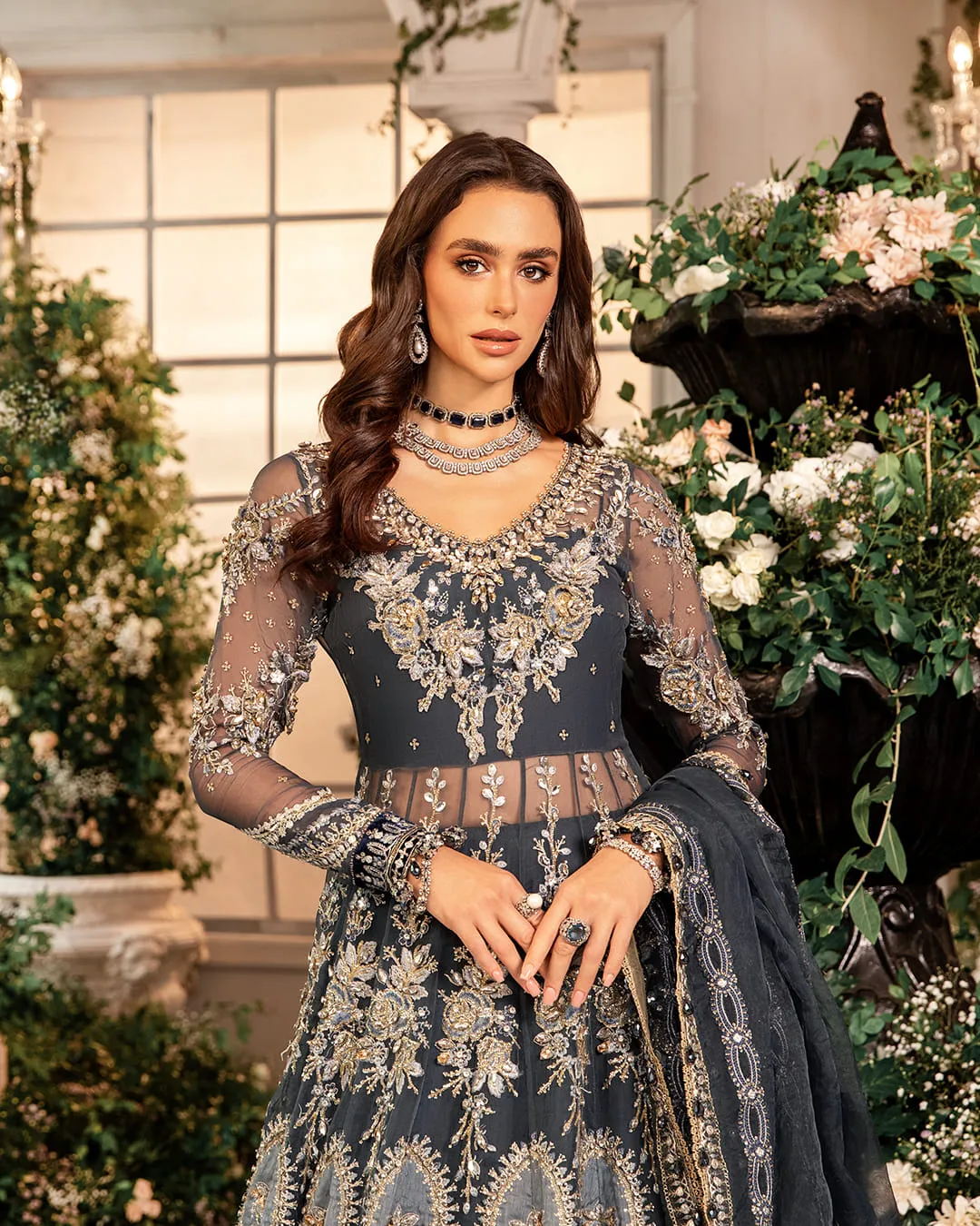 Maria.B Mbroidered Wedding Collection 3 Piece Unstitched Organza Suit BD-2901