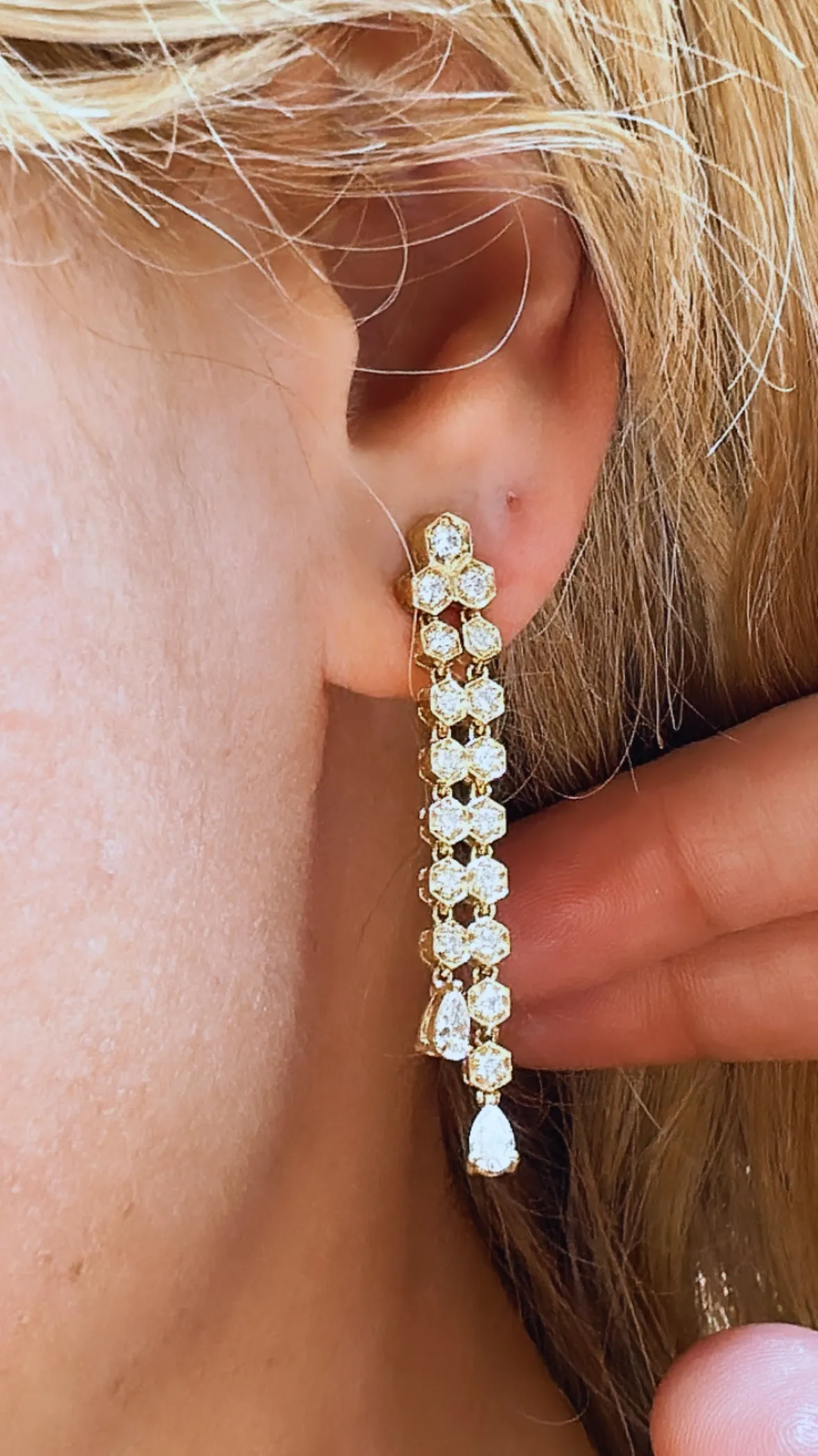 Mixed Shape Diamond Fancy Drop Dangling Earrings 1.30ct t.w.