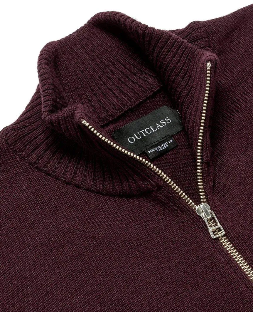 Mockneck Sweater Maroon