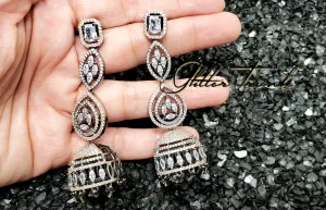 Mohini Victorian RG AD Long Jhumki Earrings