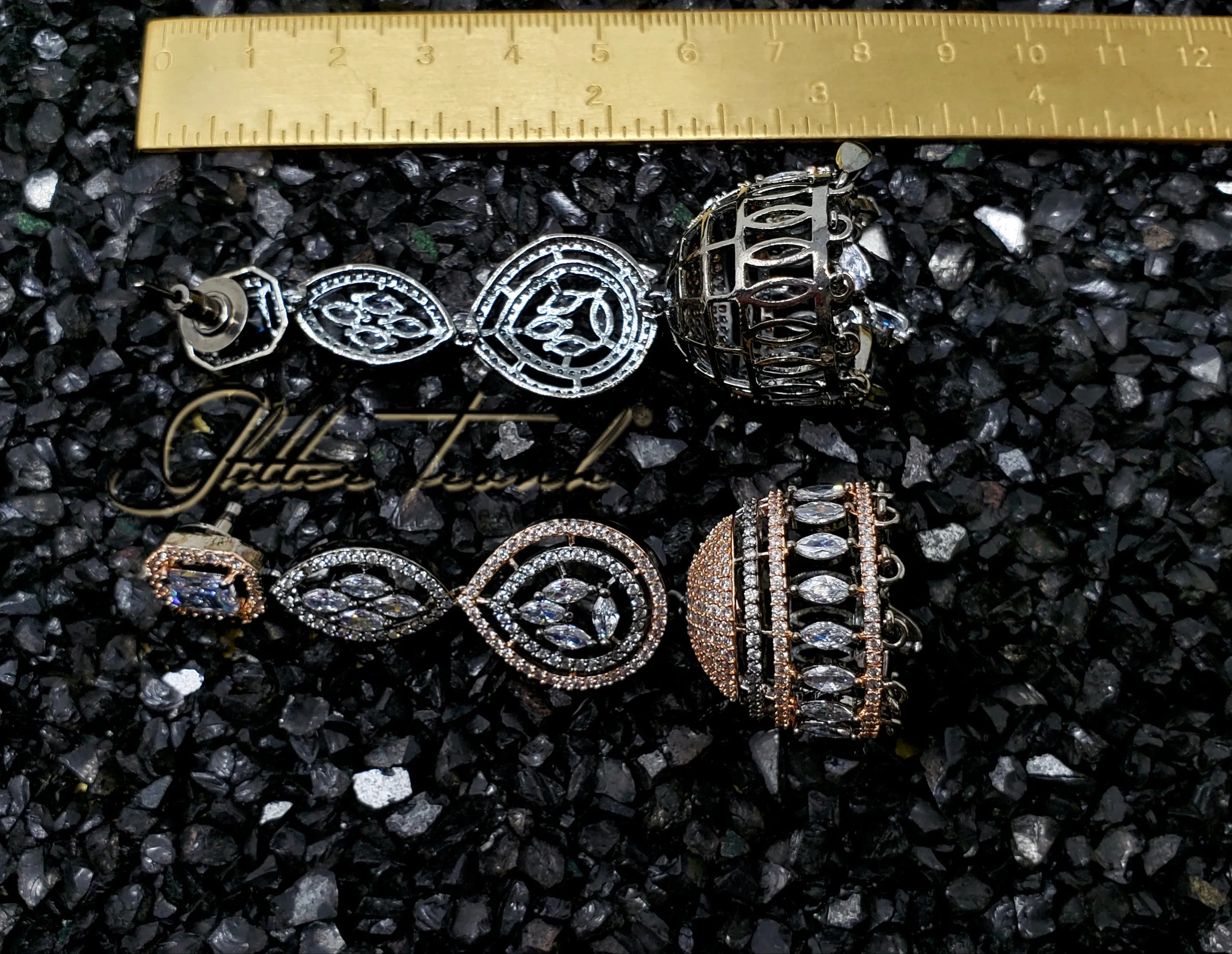 Mohini Victorian RG AD Long Jhumki Earrings