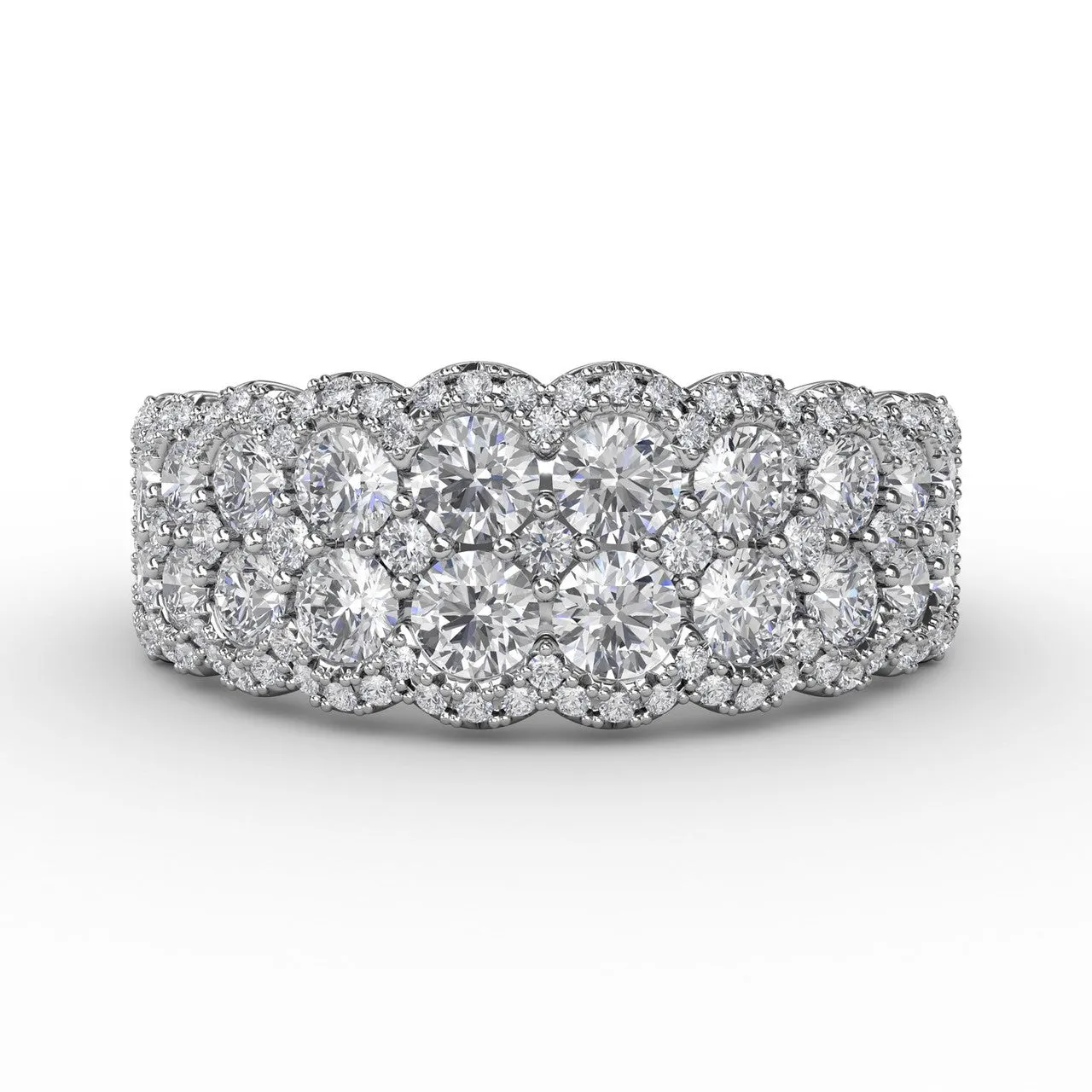 Multi-Layered Round Diamond Band