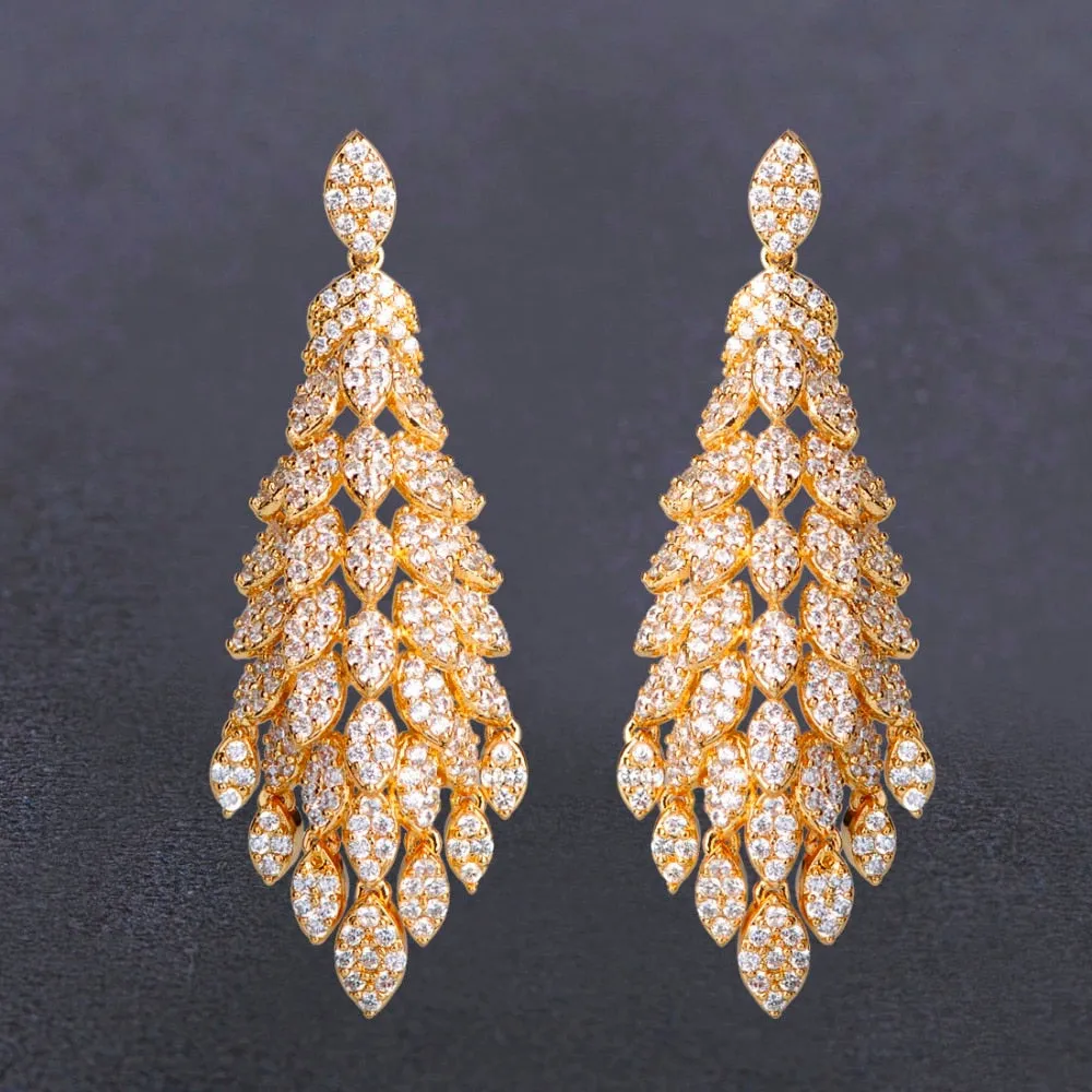 Mystère D'amour Golden Chandelier Drop Earrings