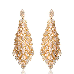Mystère D'amour Golden Chandelier Drop Earrings