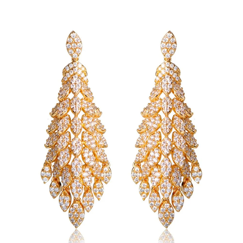 Mystère D'amour Golden Chandelier Drop Earrings