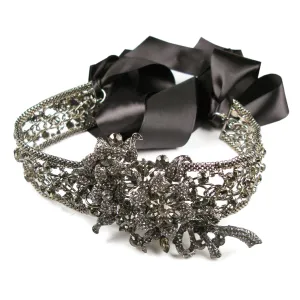 Noir Black Diamond Encrusted Sash