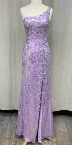 Nox Anabel D1158 Floor Length One Shoulder Strap Sequin Gown