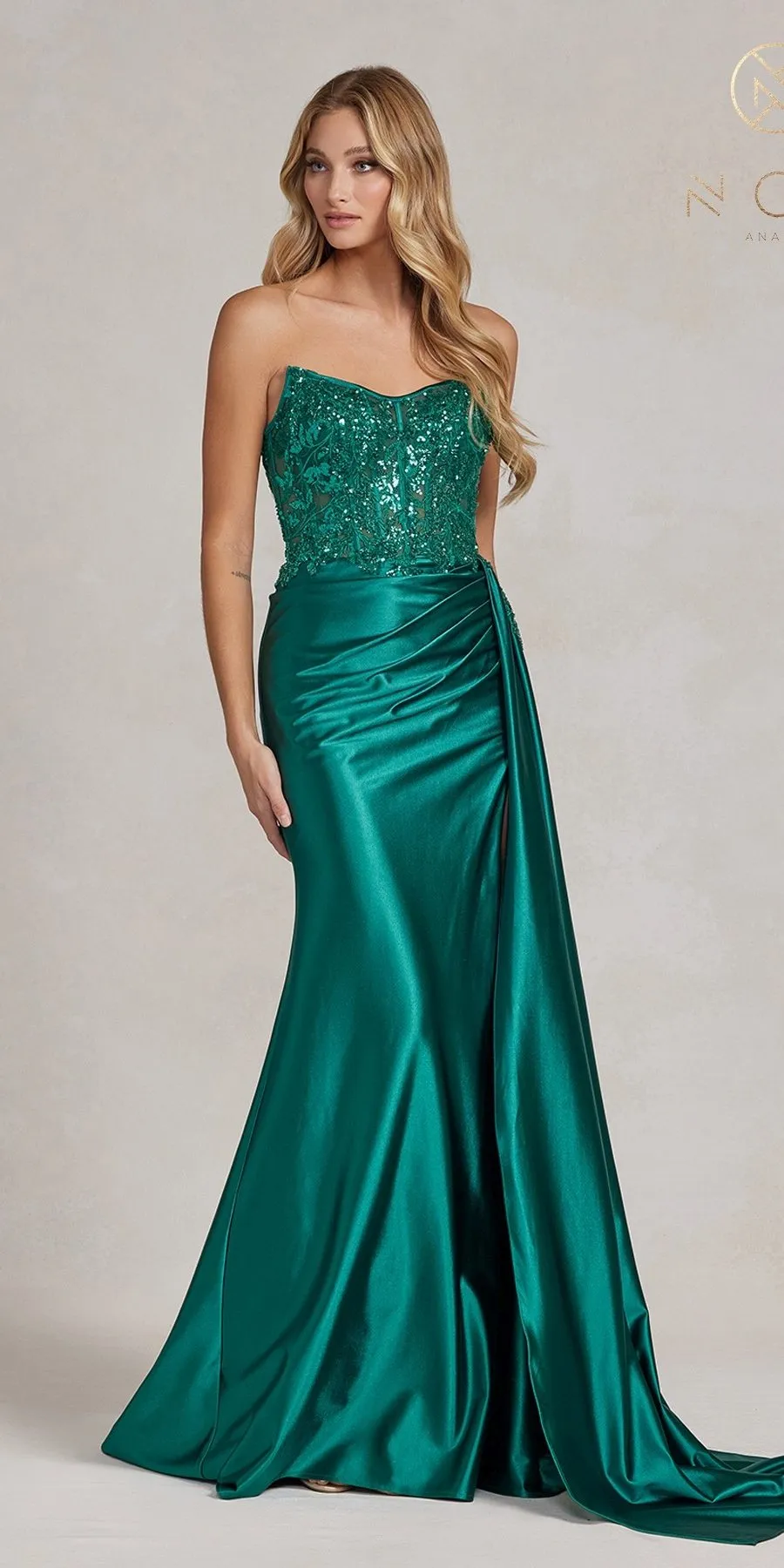 Nox Anabel E1174 Floor Length Strapless Evening Formal Gown