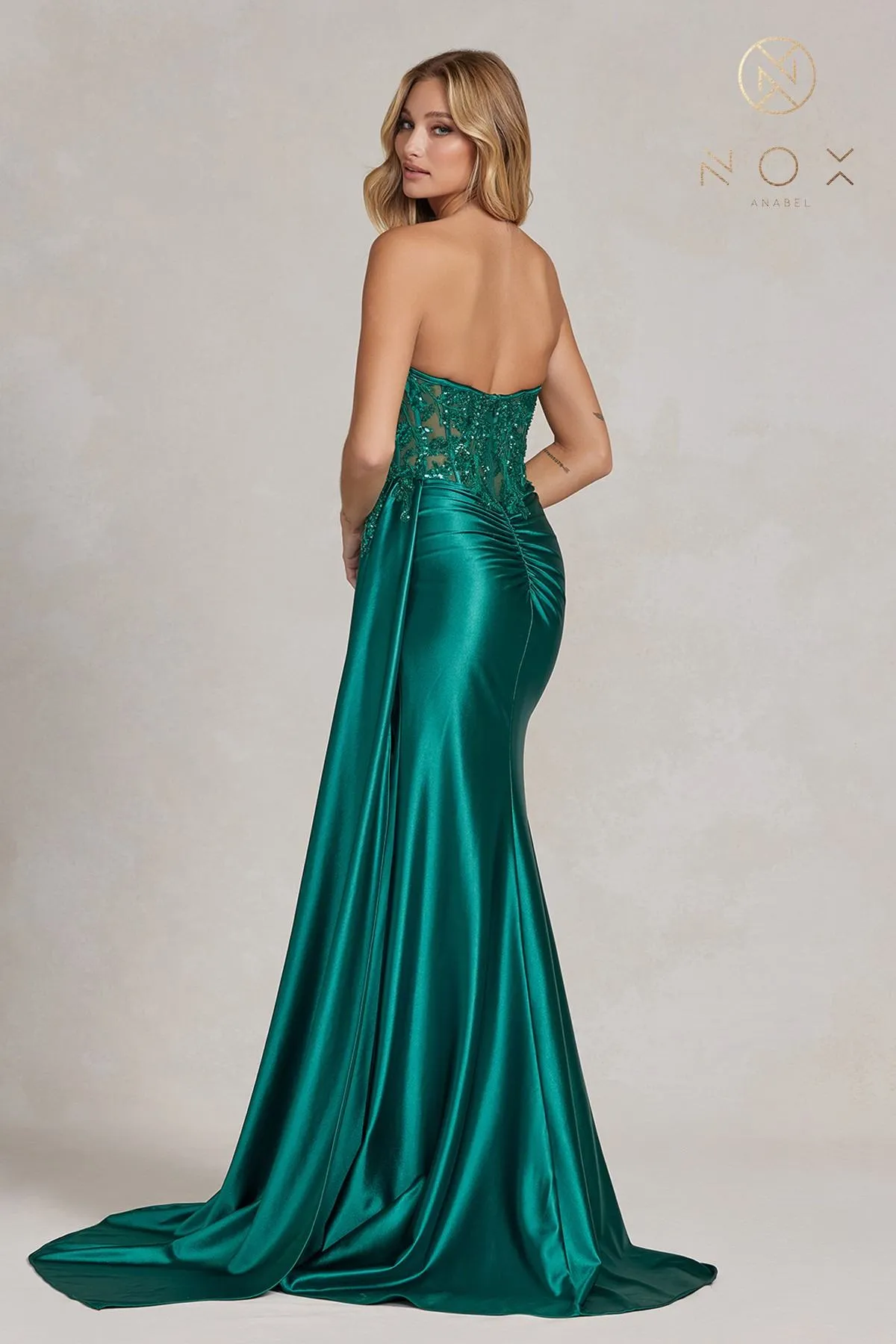 Nox Anabel E1174 Floor Length Strapless Evening Formal Gown