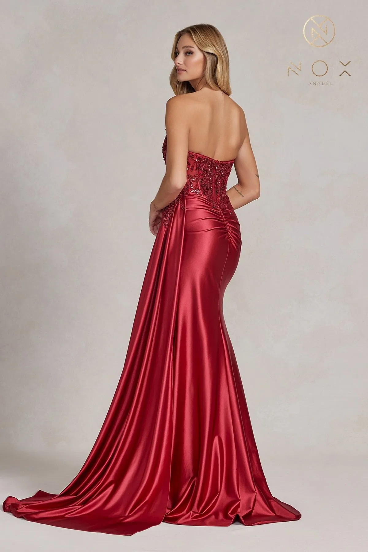 Nox Anabel E1174 Floor Length Strapless Evening Formal Gown