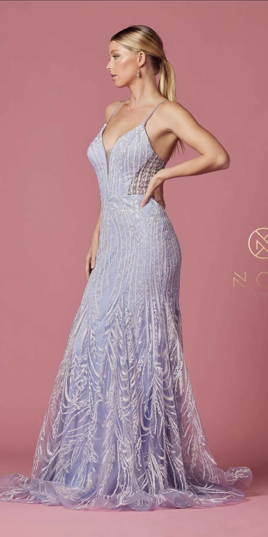 Nox Anabel T1010 Long Fitted Sheath Formal Dress