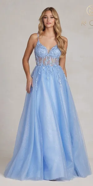 Nox Anabel T1083 Floor Length A-Line Ball Gown Corset Bodice