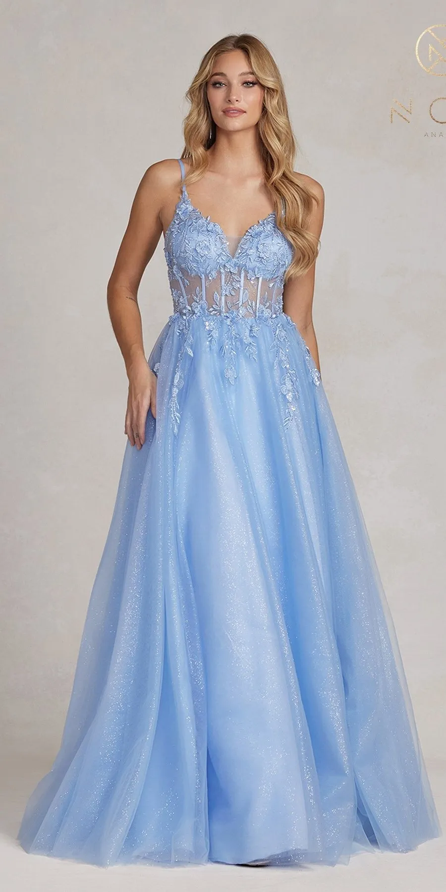 Nox Anabel T1083 Floor Length A-Line Ball Gown Corset Bodice