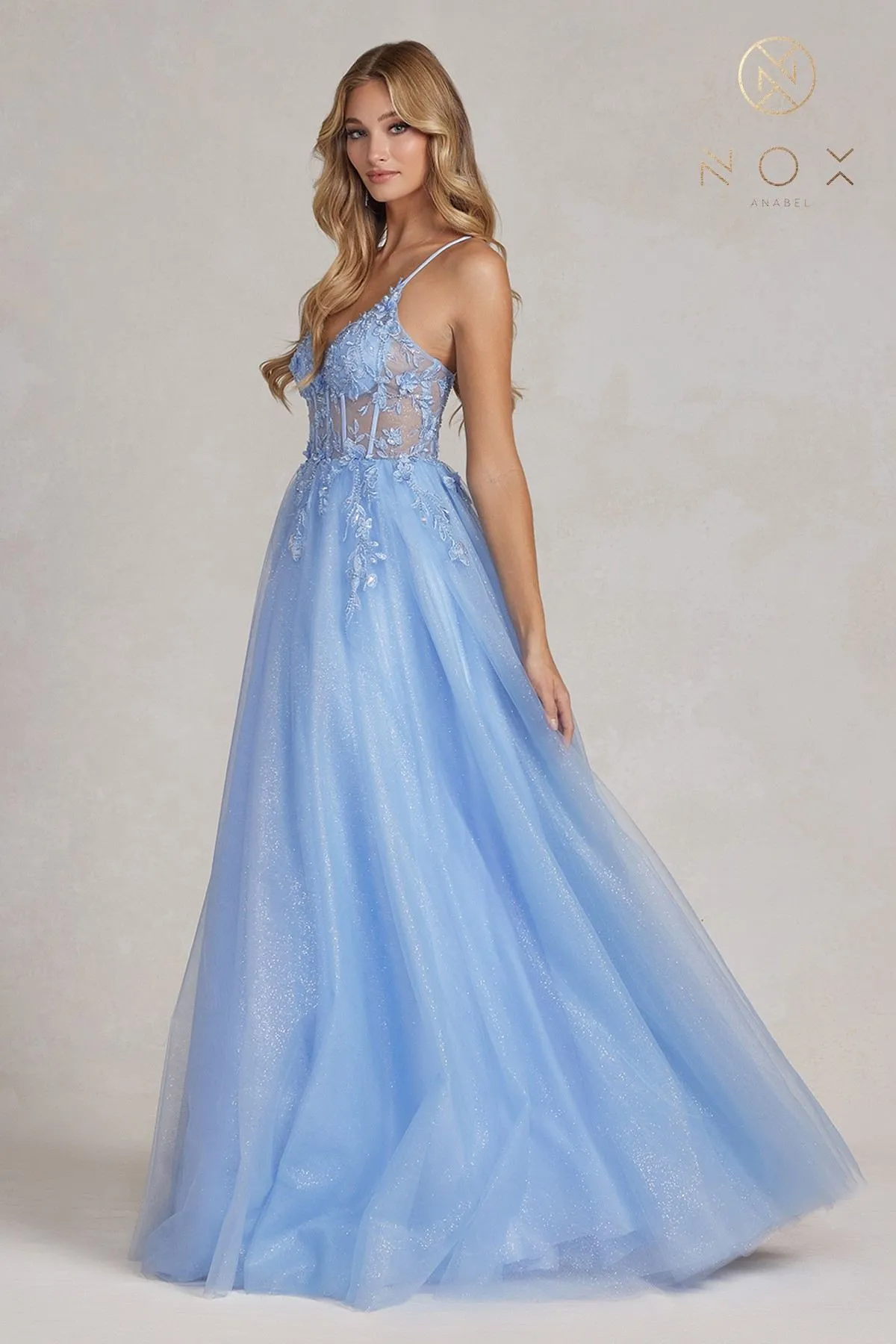 Nox Anabel T1083 Floor Length A-Line Ball Gown Corset Bodice