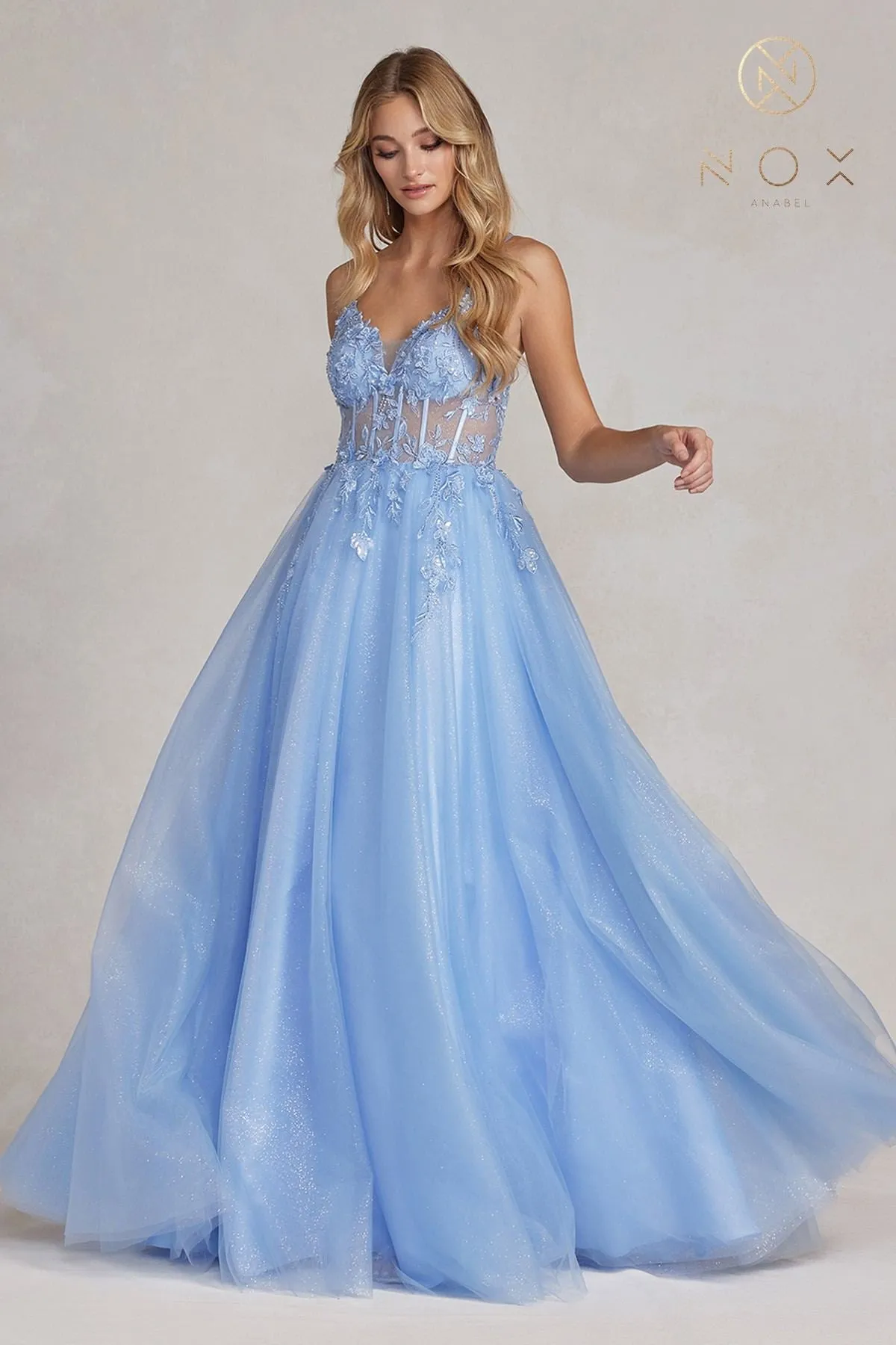 Nox Anabel T1083 Floor Length A-Line Ball Gown Corset Bodice