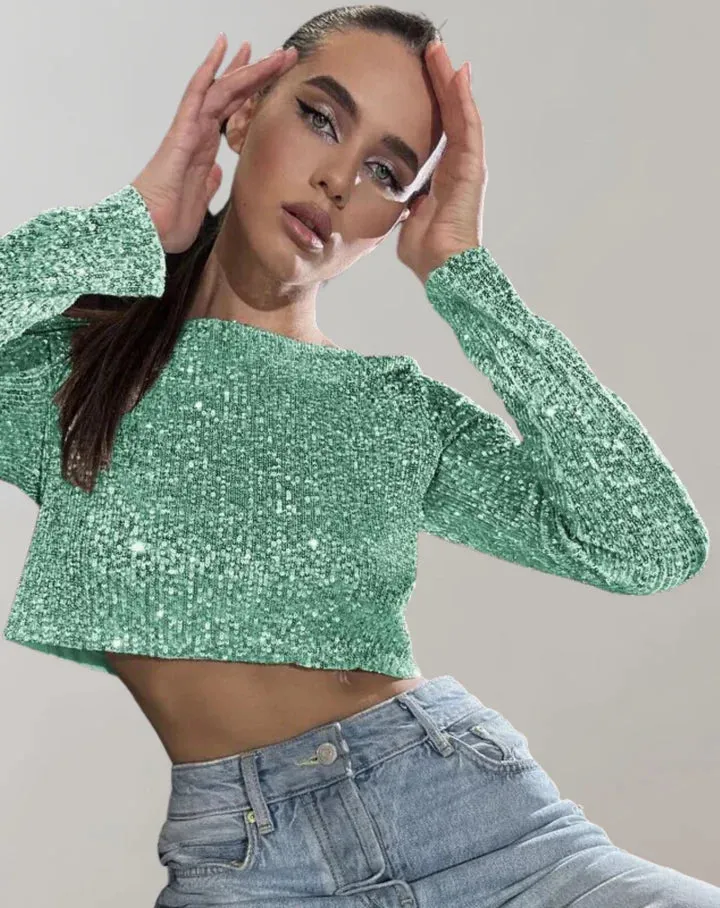 Odessa - sparkling crop top for a glamorous appearance
