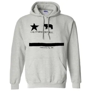 Old California Bear Flag 1846 Black Print Sweatshirt Hoodie