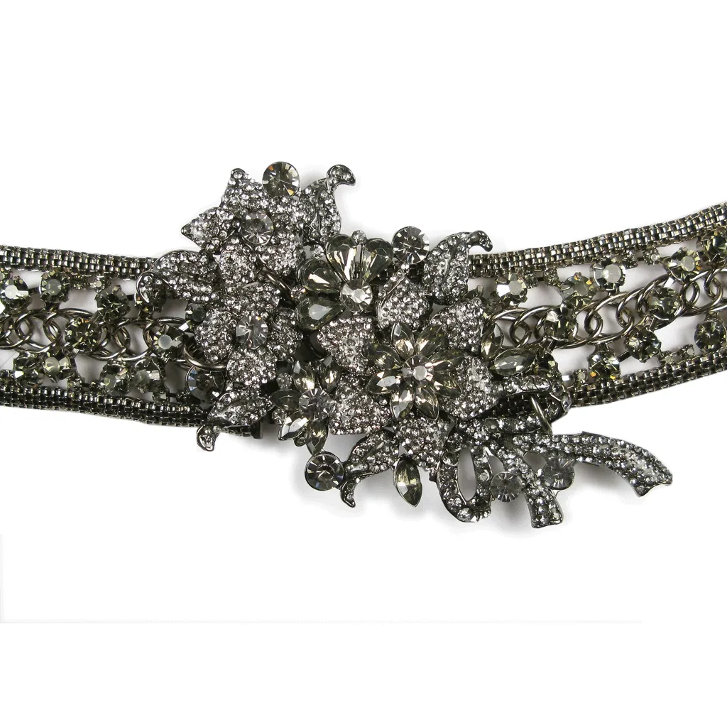 One-Of-A-Kind Noir Black Diamond Encrusted Headpiece