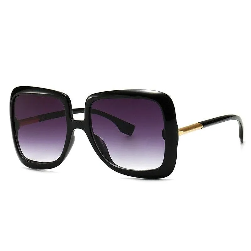 Oversized Sunglasses Women  Vintage Square Fashion Big Large Grain Frame