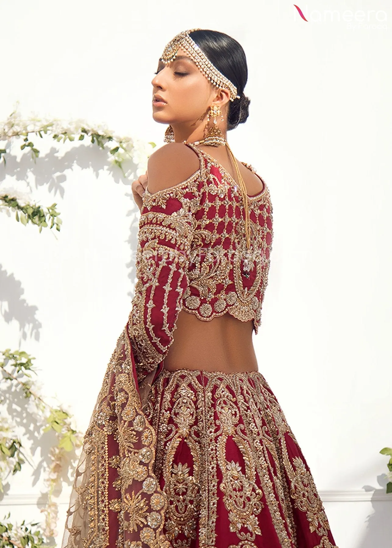 Pakistani Red Lehenga for Marriage with Choli #BR113