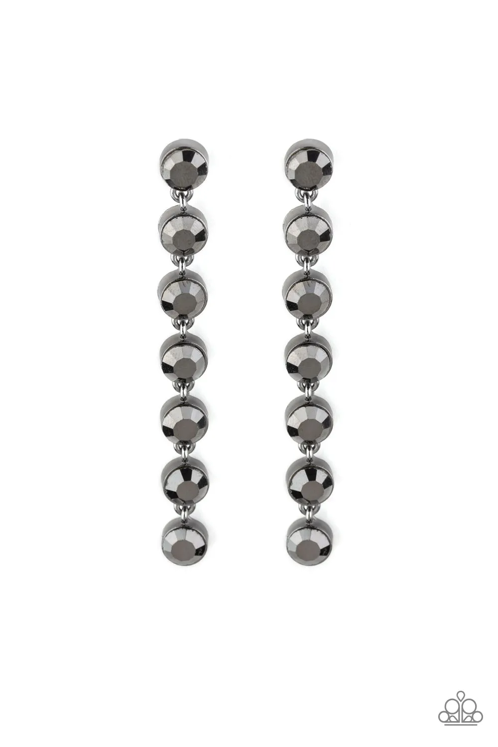 Paparazzi Dazzling Debonair - Black Earrings