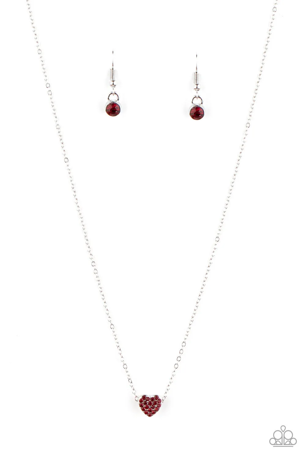 Paparazzi Hit Em Where It HEARTS Necklace Red