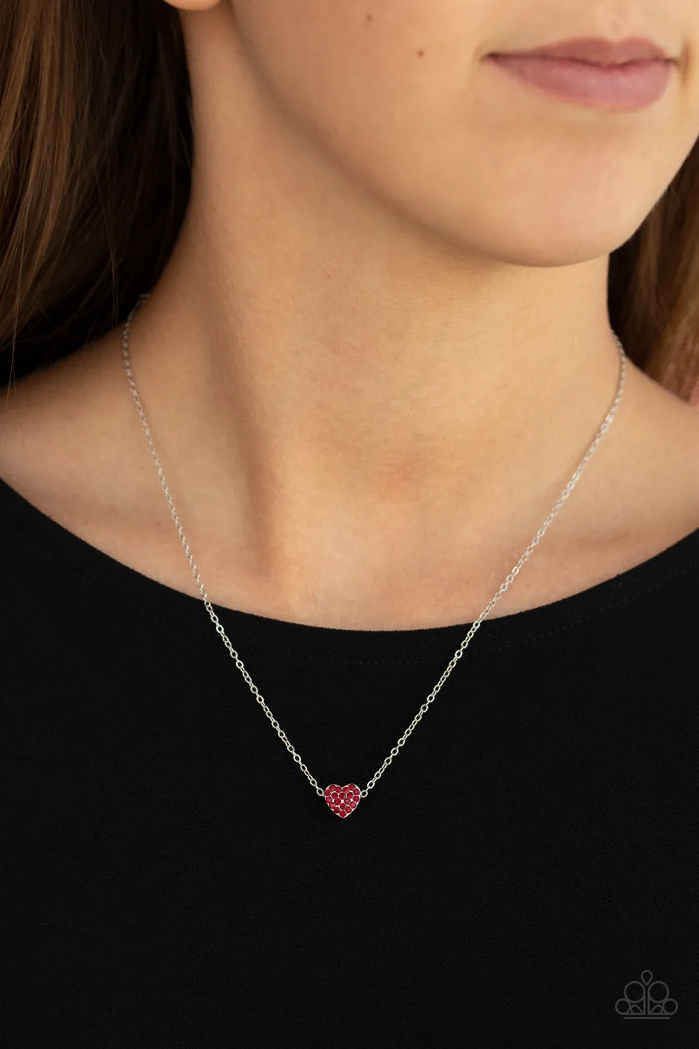 Paparazzi Hit Em Where It HEARTS Necklace Red