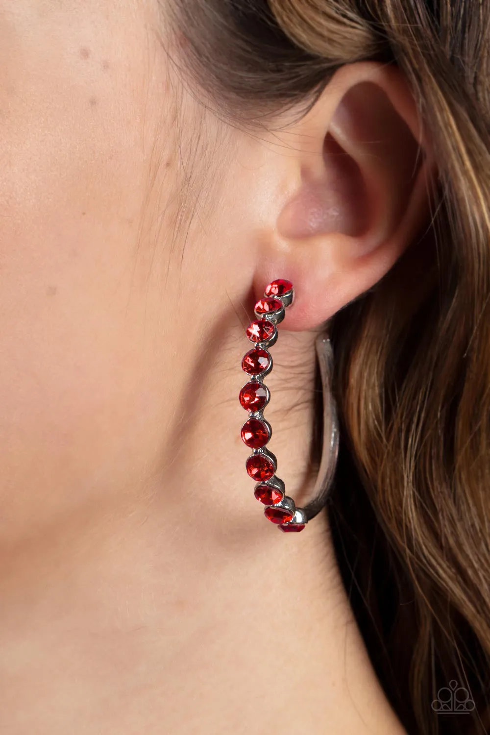 Paparazzi Photo Finish Earrings Red