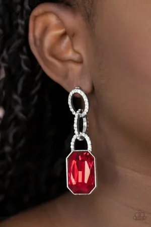 Paparazzi Superstar Status Earrings Red