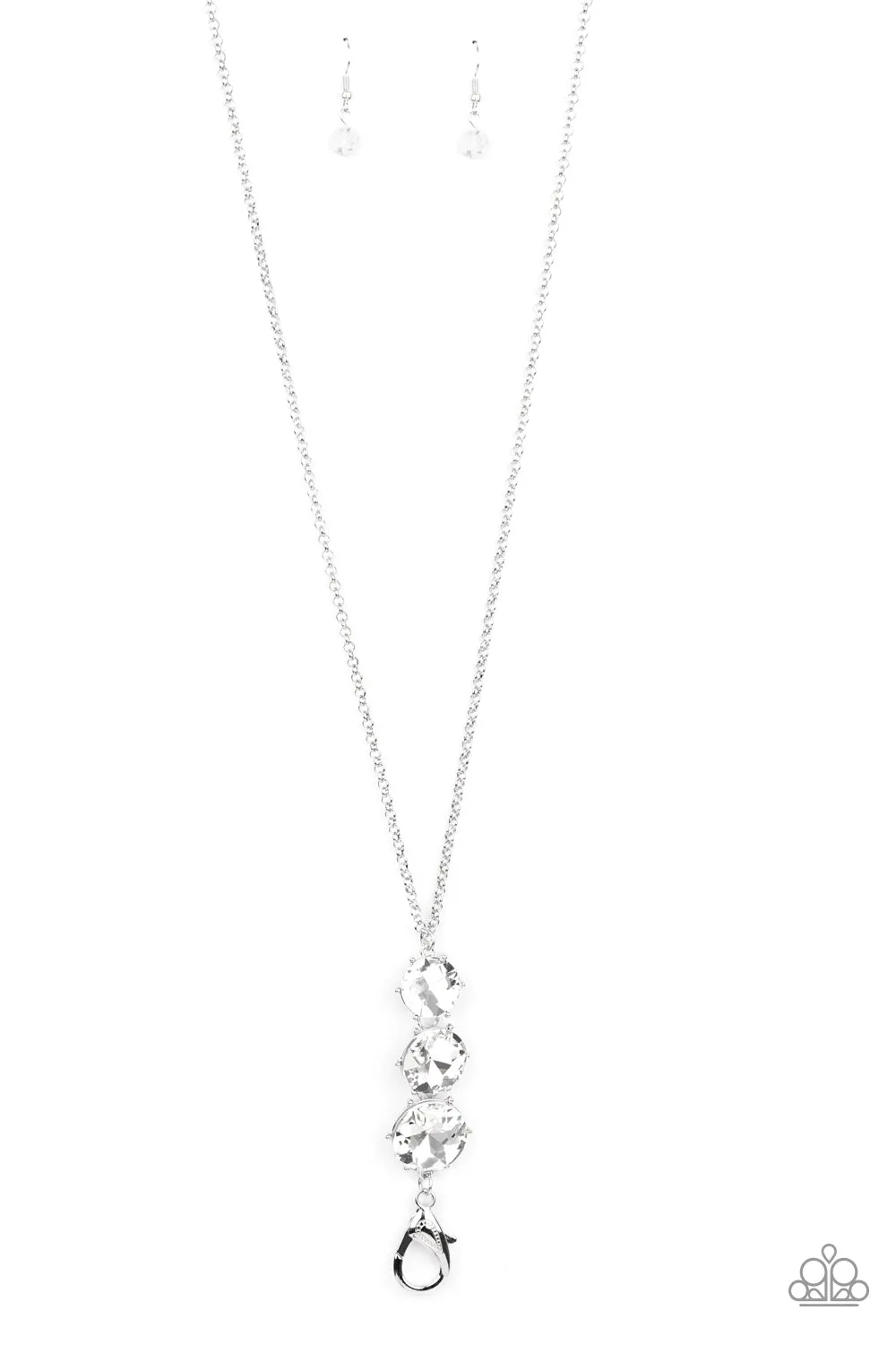 Paparazzi TRIPLE Effect - White Lanyard Necklace