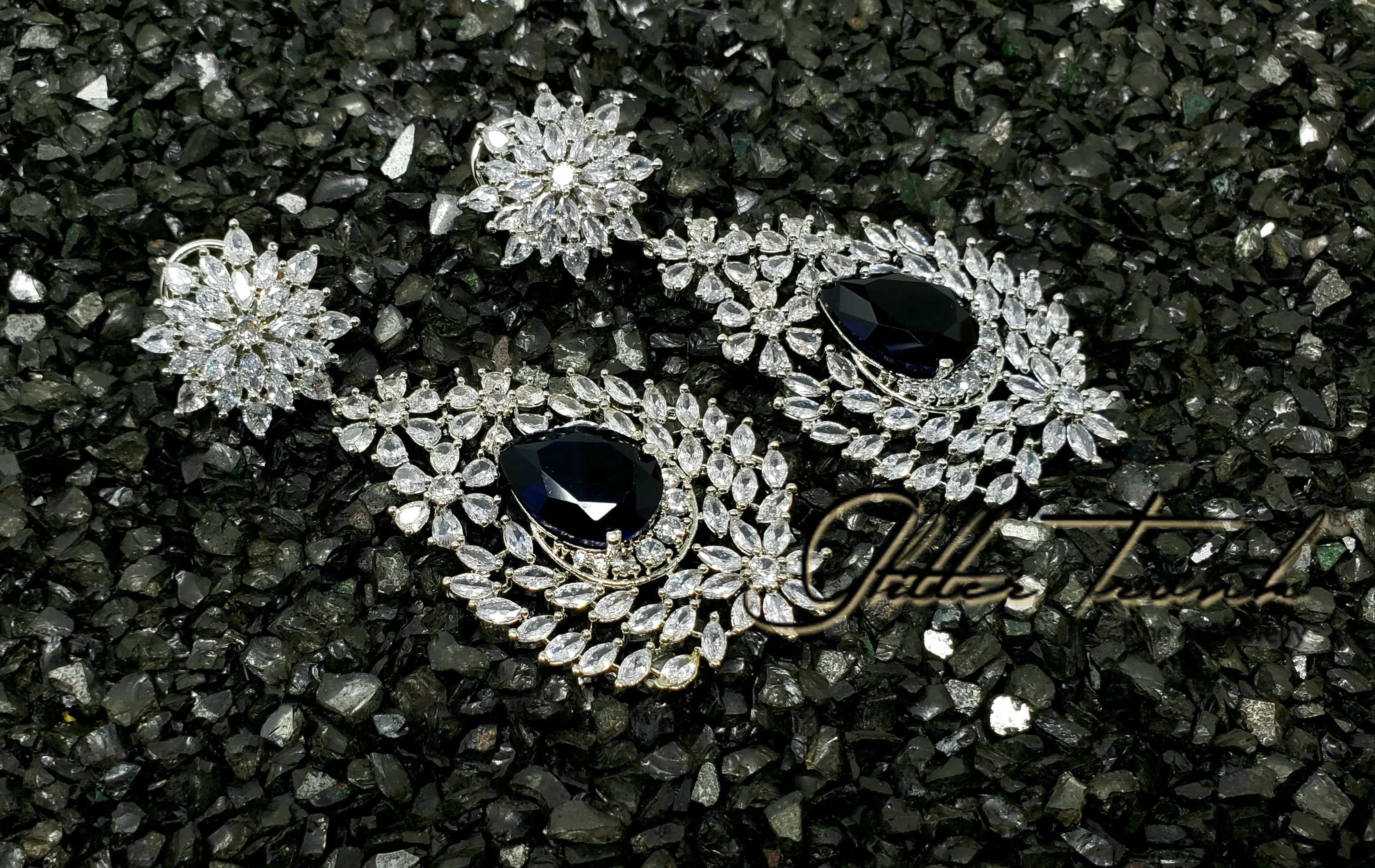 Pari Silver Sapphire Long Earrings