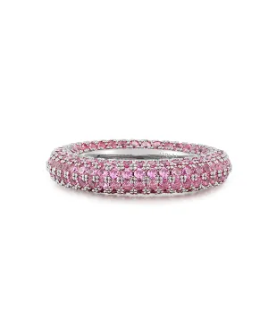 Pave Amalfi Ring- Pink- Silver